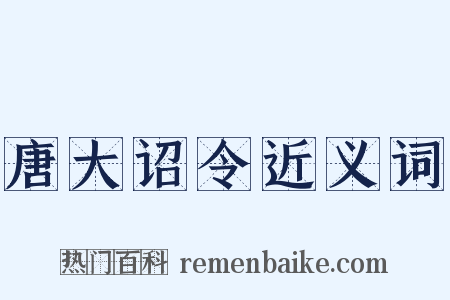 唐大诏令近义词是什么意思的图片